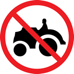 No entry for power driven agricultural vehicles